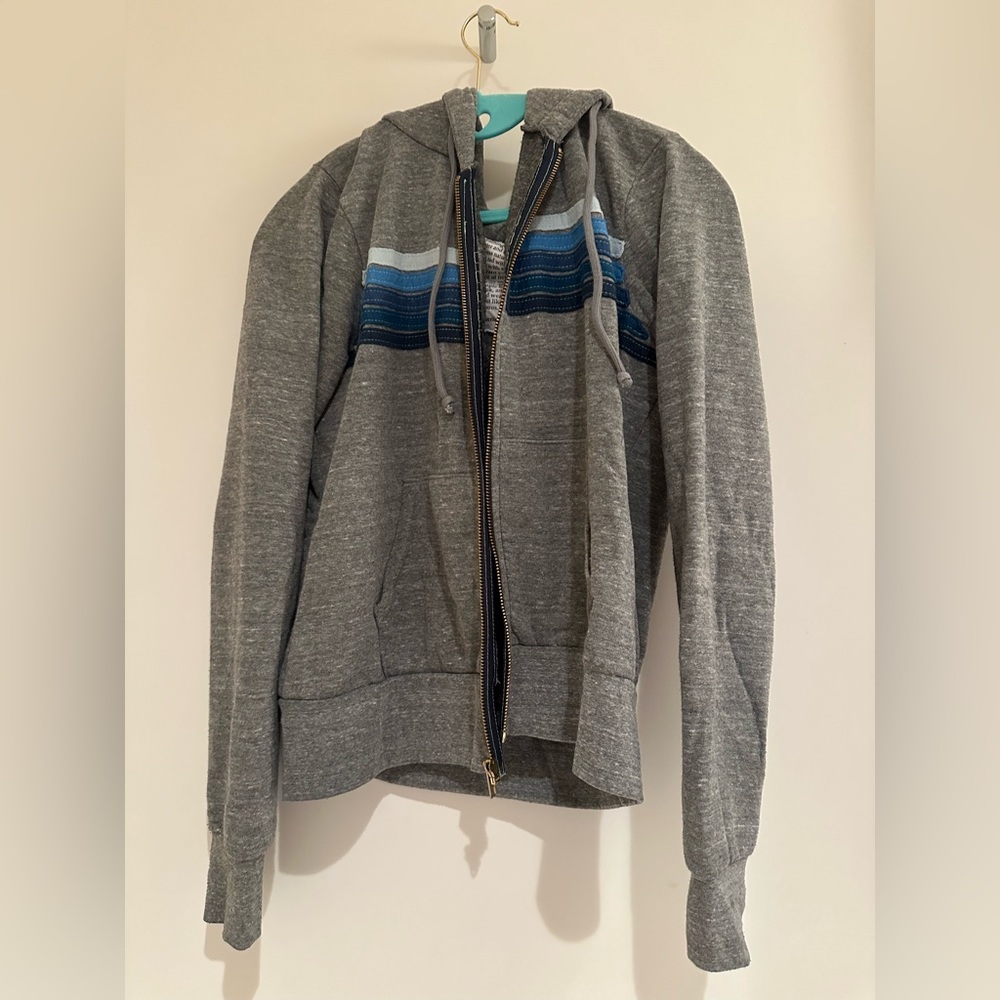 5 stripe aviator nation hoodie heather grey//blue